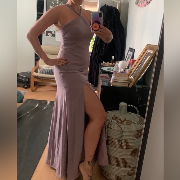 Azazie “Rue” A-Line Pleated Chiffon Floor-Length Gown - Picture 6 of 6